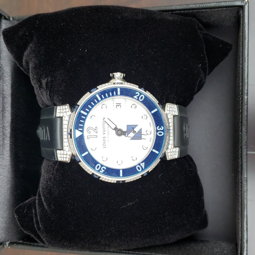 LOUIS VUITTON TAMBOUR DIVING AUTOMATIC DIAMOND BEZEL UNISEX WATCH - Picture 5 of 15